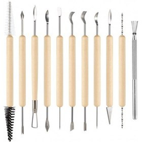 خرید و قیمت ست 11 تایی ابزار حکاکی، مجسمه سازی و سفالگری