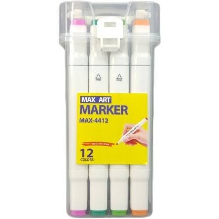 خرید و قیمت ماژیک مکس آرت 12 رنگ مدل کلاسیک دو سر