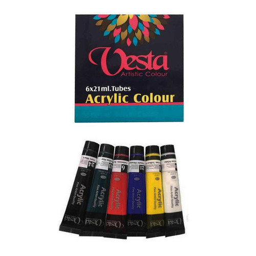 رنگ اکریلیک 6 رنگ وستا Vesta 21ml