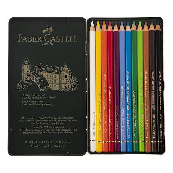 مداد رنگی 12 رنگ پلی کروموس جعبه فلزی فابرکاستل